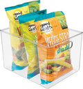 Linus Multi-Purpose Storage Bin with Handles for Kitchen, Pantry, Cabinet, Nursery, Crafts - 12" x 10" x 8", Clear