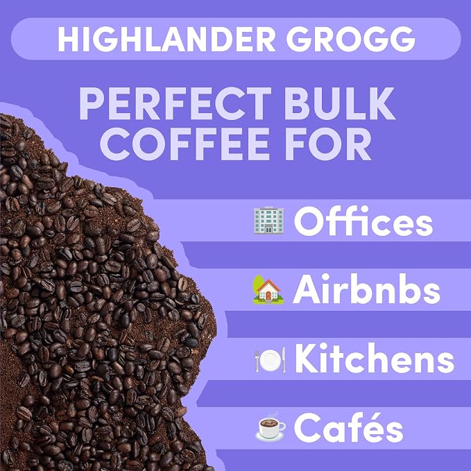 Sarasota Coffee Whole Bean Highlander Grogg | Medium Roast Gourmet Flavored Coffee Beans | Low Acid, Mold Free, Specialty Grade Flavored Bulk Beans | 5lb (80 oz)