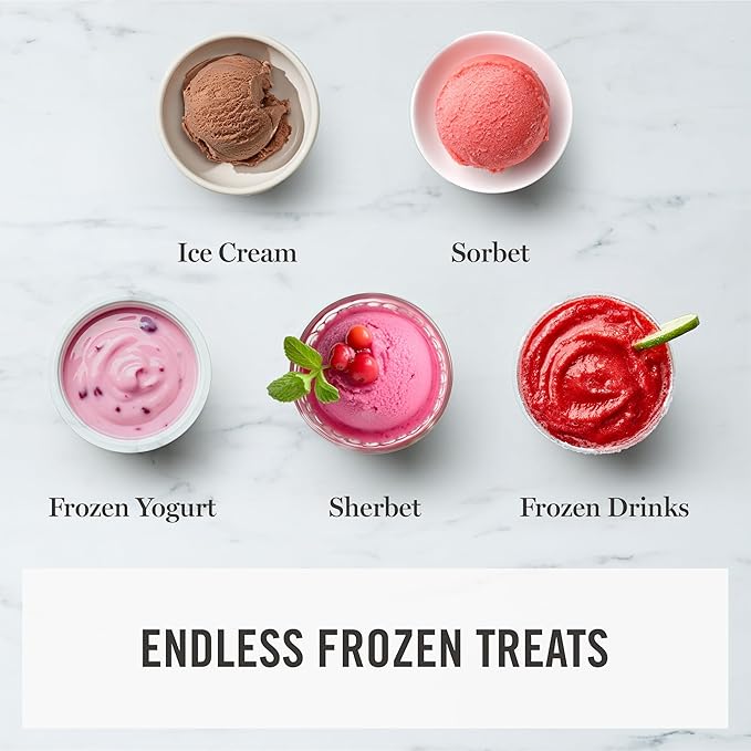 Martha Stewart Ice Cream Maker, 2 Quart Double-Insulated Freezer Bowl, Sorbet & Frozen Yogurt, Ready in 20 Minutes, Mix-Ins Chute, Easy to Clean, Indigo Blue