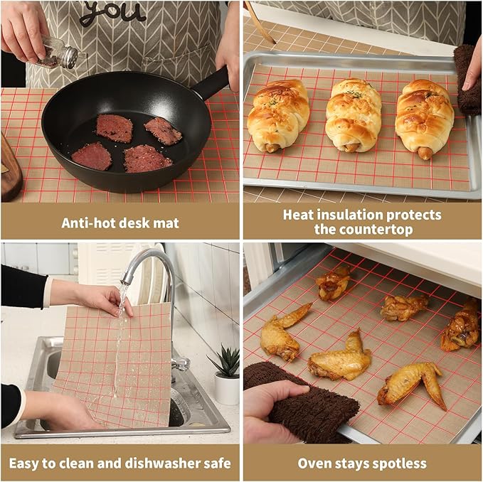 Silicone Baking Mat Roll 12IN*8FT Free Cutting, Non-Slip Pastry Mat, Non-Stick Reusable Air Fryer Liner, Oven Liners, Counter Mat, Freeze Dryer Mat, Easily Cut to Size Fit All Ovens Pans Tins Dishes