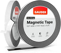 GAUDER Self-Adhesive Magnetic Tape Strong - Foam Adhesive Magnetic Strips for Uneven Surfaces - High Strength Magnet Roll with Enhanced Adhesion and Optimized Force (10 ft x 0.6 in)