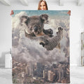 Funny Koala Plush Throw Blanket - Soft, Comfy, Lightweight, Warm, and Fuzzy - Ideal Gift for Men and Boys - Perfect for Couch, Bedroom, Travel, Bed - 50x40 inches
