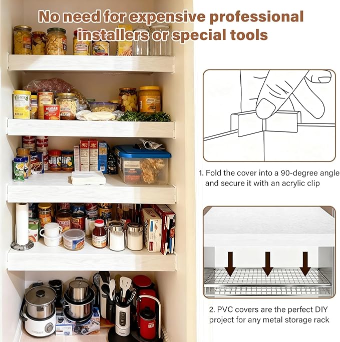 Wire Rack Covers for Shelves, 30*16 PVC inch Wires Shelf Cover, Shelfs Covers for Wire Shelving, Easy to cut Install Wires Shelf 0.31-inch Thick Moisture Durable Shelfs Liner for Kitchen, Pantry White