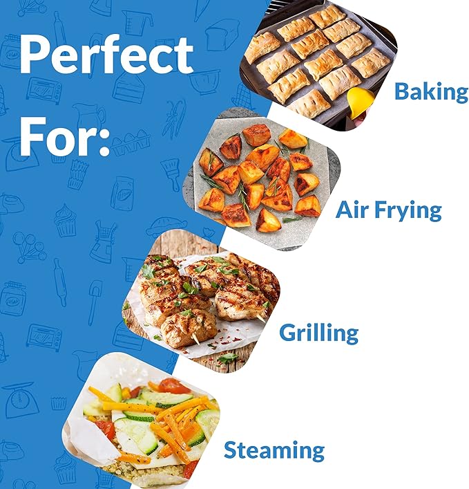 Reli. 500 Pcs Parchment Paper Sheets, 12x16 in. | White, Non-Stick, Pre-Cut Pan Liners | Baking, Air Fryer, Grilling