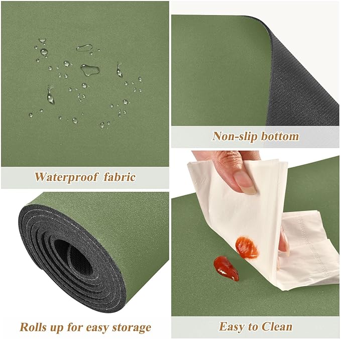 Dark Green Trivet Table Runner for Hot Dishes Plates Heat Resistance Pot Holders Anti-Slip Hot Pad Mats 11.8 * 39.4 Inches