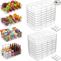 Mifoci 16 Pcs Snack Pantry Organizer and Storage - Clear Plastic Storage Bins for Pantry Shelf with 3 Divider Stackable Plastic Containers Box with Handle for Kitchen Cabinet Fridge Closet Bathroom