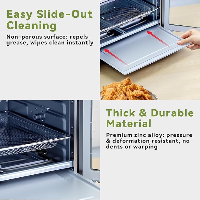 Crumb Tray Replacement for Emeril Lagasse 25 Qt Air Fryer, Drip Tray with 4 Pack Reusable Oven Liners Replacement Part Accessories for Ninja DT251 DT501