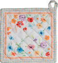 Maison d' Hermine Pot Holders 100% Cotton Heat Resistant Potholders 8" x 8" Hot Pads with Loop BBQ Cooking Baking Gifts for Mothers Day Handling Hot Pans Spring/Summer (Pack of 1, Summer Whisper)