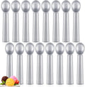 Gejoy 16 Pcs Ice Cream Scoop 7 Inch Nonstick Anti Freeze Ice Cream Scooper Aluminum Design Dessert Spoon for Gelatos Frozen Yogurt Fruit Sundaes Sorbet Almond Cookie Dough(Silver)