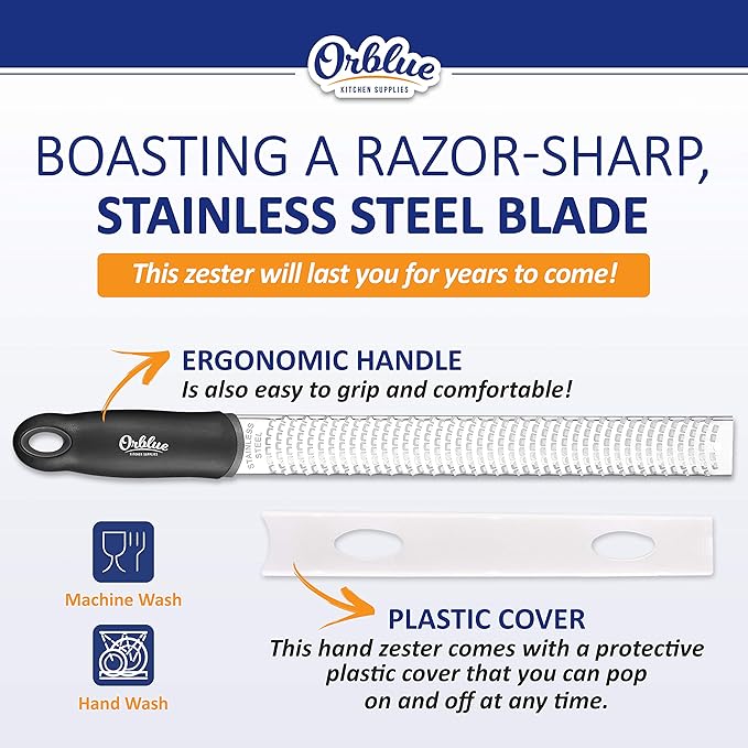 Premium Garlic Press & Lemon Zester Black Duo