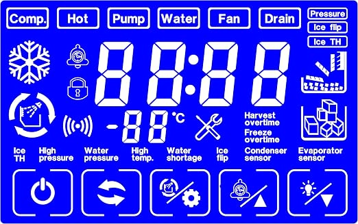 Ice Maker Machine OEM LCD Touch Screen Display, for Repair Replacement Your Commercial ice Maker, for Vevor,Cotlin，Coolski ice Makers