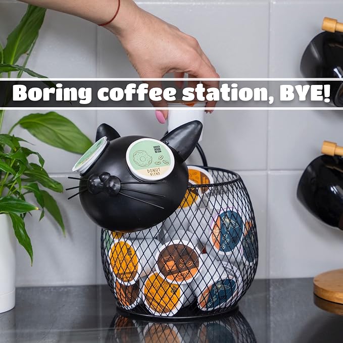 Made Easy Kit Coffee Pod Organizer - Home Coffee Bar Functional Décor - Café Station Countertop Storage Accessories (Fox)