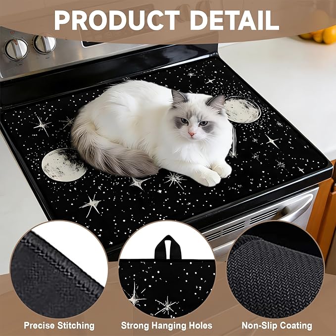 Stove Top Covers for Electric Stove: Heat Resistant Protector Glass Stove Top Expands Counter Space, Stylish Kitchen Decor (G253992)