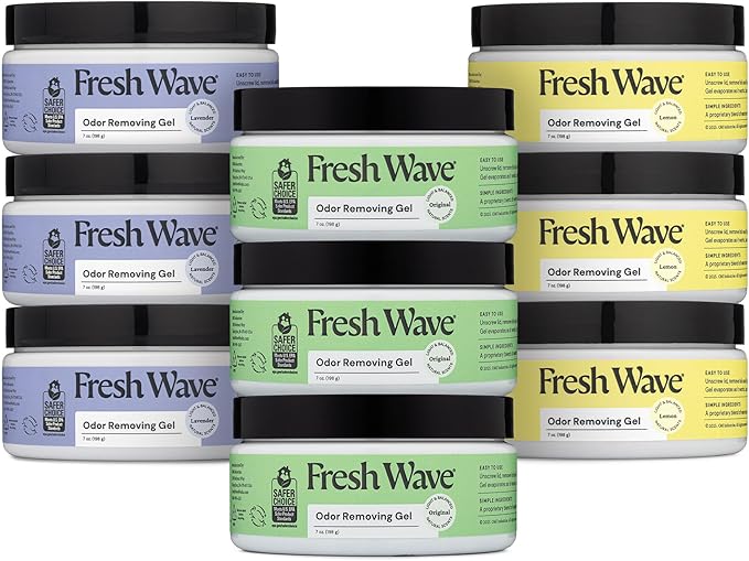 Fresh Wave Odor Removing Gel Bundle: Variety 9pk 7oz Gels - Lemon, Lavender, Original