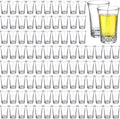Zubebe 150 Pcs 1.5oz Acrylic Shot Glass Bulk Set with Thickened Base Plastic Clear Shot Glasses, Round Small Shot Glasses Bulk for Party