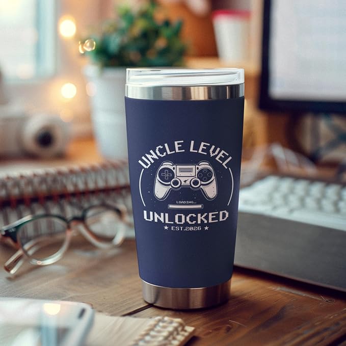 Uncle Level Unlocked Tumbler 20oz - Uncle Gifts Birthday Pregnancy Announcement Baby Gift for Promoted to Uncles 2026, You’re Going to Be an Unkie - Christmas, Father’s Day, Valentine Present