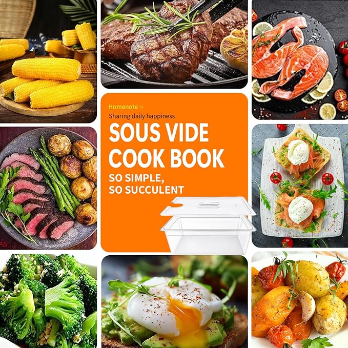 26 Quart Sous Vide Containers with Lid Compatible with Wancle Anova Nano AN500-US00 Pro 3.0 Mini Joule,most Instant Pot Sous Vide Cooker,BPA Free (Container with lid, 26 QT)