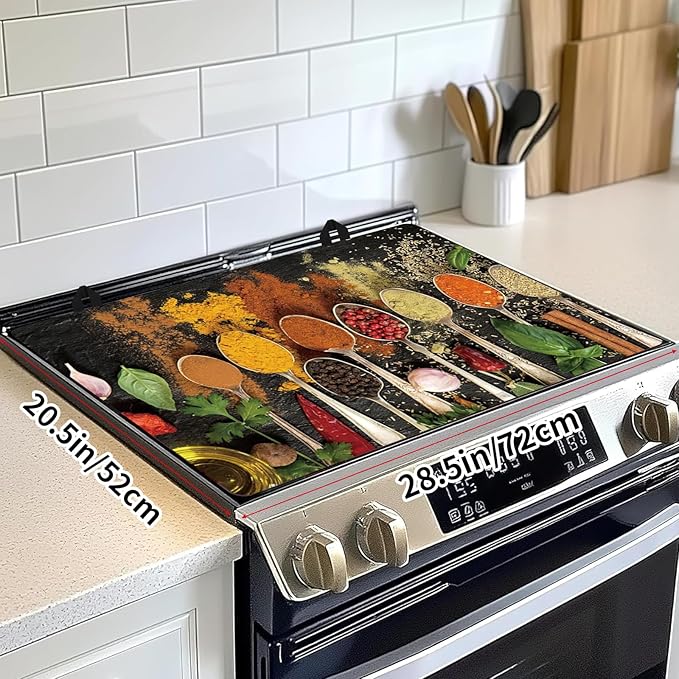 Decorative Electric Stove Top Covers, Heat Resistant Silicone Stove Cover Mat, Stove Top Protectors for Electric Flat Glass Stoves, Adds Extra Counter Space for Small Kitchens and Apartments