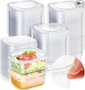 50 Pack 12 oz Deli Containers with Lids, Tamper Proof Leak Resistant Clear Plastic Food Storage Containers, Airtight Meal Prep Container for Soup Salad Tiramisu, Microwave & Dishwasher Safe