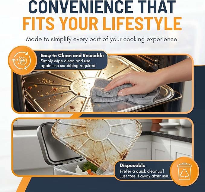 Aluminum Oven Liners for Bottom of Oven (20 Pack), Disposable Foil Oven Liners for Bottom of Oven, Oven Drip Pans, Oven Liners for Bottom of Electric Oven and Gas Oven, Oven Liner, 18.5" x 15.5”