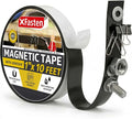 XFasten Heavy Duty Magnetic Tape for Classroom, 1-Inch X 10-Foot Sticky Magnetic Strips with Adhesive Backing, Easy to Install Adhesive and Strong Magnet Tape Roll