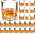 Yaomiao 24 Pcs 7 Oz Whiskey Glasses Set Old Fashioned Glasses Base Rocks Cups for Vodka Tequila Bourbon Whiskey Cocktails Scotch Liquor, Dishwasher Safe Christmas Holiday Men Women Gift