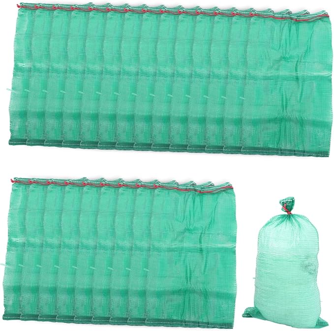 50pcs Onion Storage Mesh Bags Drawstring Produce Bags Mesh Produce Storage for Carrots Garlic Corn