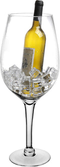 MyGift 20-Inch Giant Clear Decorative Hand Blown Bordeaux Wine Glass Novelty Stemware Magnum Chiller