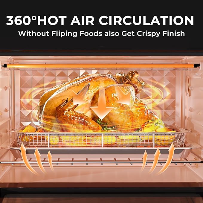 Air Fryer Basket for Oven,Extra Large 18.8" x 12.8" Oven Air Fryer Basket and Tray Set with 30 PCS Parchment Papers, THORSES Thickened Stainless Steel Air Fryer Pan and Crisper Tray for Frying Baking
