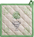 Maison d' Hermine Pot Holders 100% Cotton Heat Resistant Potholders 8" x 8" Hot Pads with Loop BBQ Cooking Baking Gifts for Mothers Day Handling Hot Pans Spring/Summer (Pack of 1, Jardin Du Roy)