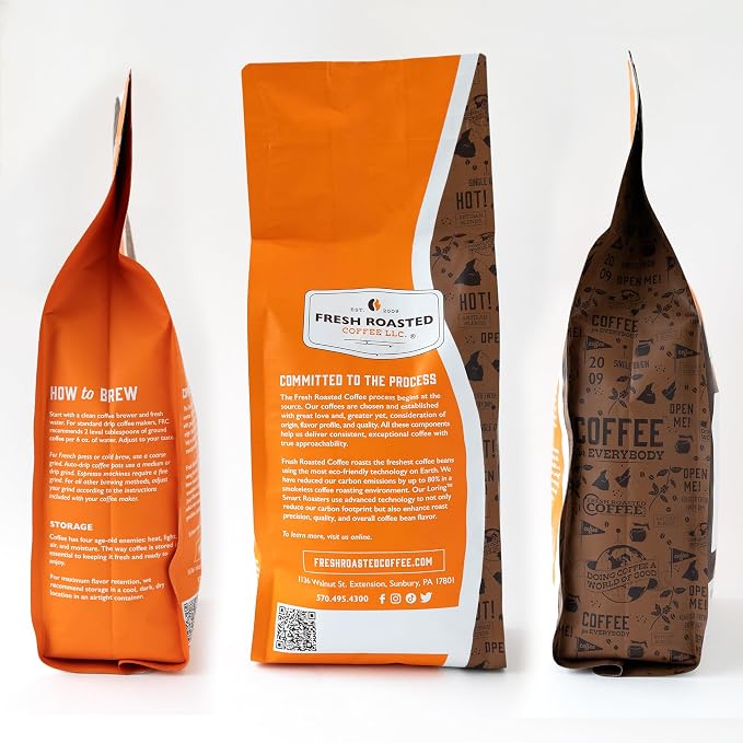 Fresh Roasted Coffee, Dark Kenya AA Whole Bean Coffee, Dark Roast, Kosher, 2 lb (32 oz)