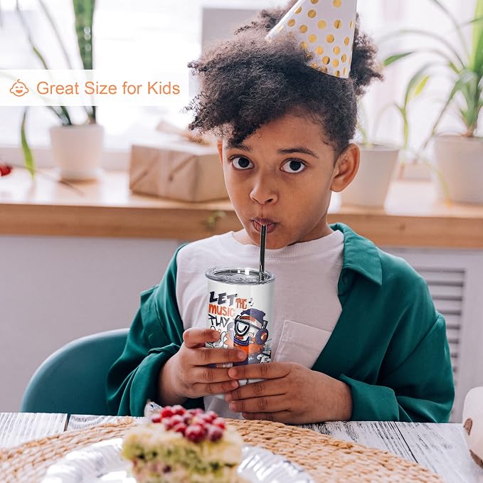AGH 12 oz Sublimation Tumblers Blanks with Lids and Straws Stainless Steel Straight Skinny Tumblers for Kids Double Wall Vacuum Insulated Tumbler BPA-Free Great DIY Gift for Children 12 Pack