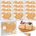 Maxcheck 12 Set Bridal Baby Shower Favor Heart Shaped Charcuterie Board Bulk 7x5inch Mini Cheese Board Gift with Knives Thank You Tag for Guest Birthday Bridal Wedding Baby Shower Prize (Bamboo Color)