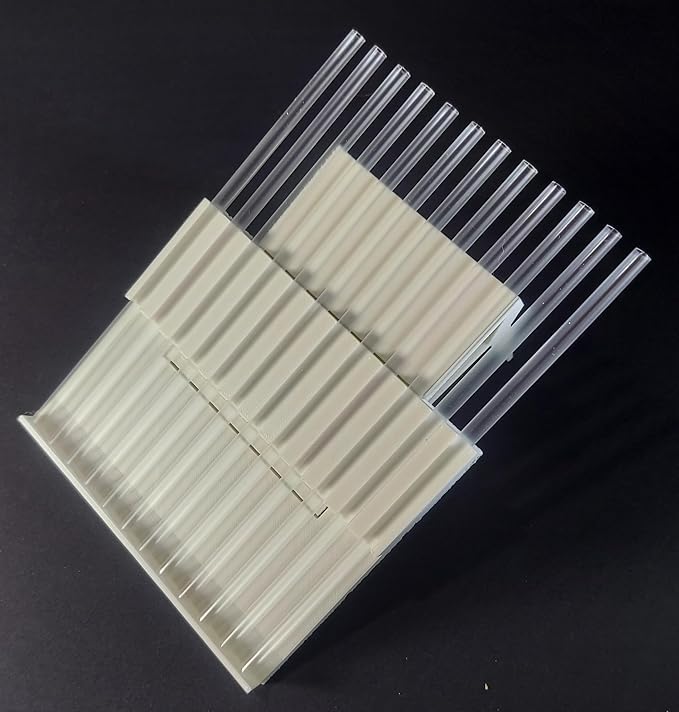 Pair of Honey Straw Filling Machine Extra Holder - Holds 12 Straws at once for Sealing - One with Built-in Stop and one for Freehand