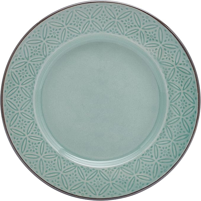 Pfaltzgraff Kori 12 Piece Dinnerware Set with Double Handled Bowl, Service for 4, Sage