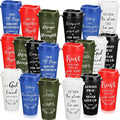 Skylety 20 Pack Bulk Christian Gifts for Men Women 16oz Reusable Bible Verse Tumbler Plastic Coffee Cup with Lid Inspirational Religious Church Gift for Teacher Graduation Party Favor (Bold Color)