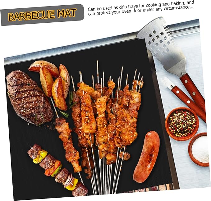 PRETYZOOM 9pcs Non-stick Oven Liners and Reusable Baking Mats for Grilling Cooking and Baking High-temperature Resistant and Easy to Clean for Use
