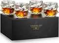 TSUKIGLASS® Storm Premium Japanese Crystal Whiskey Glasses Set of 4 - Gift Ready Box, 100% Ultra Clarity Lead-Free Crystal, 10oz Tumblers for Bourbon, Scotch & Cocktails, Luxury Gift for Father's Day