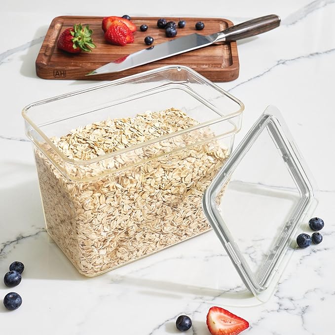 iDesign Medium Tall Dry Goods Storage Bin, The Fresh Collection – 5” L x 8.1” W x 6” H, Clear Bin