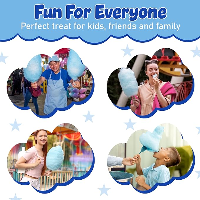 Perfectware -Concession Essentials Blue Raspberry Cotton Candy Mix – Ready-to-Use Floss Sugar for Cotton Candy Machines – Makes 60–70 Cones – 3.25 lb Carton – Carnival Style Cotton Candy Sugar