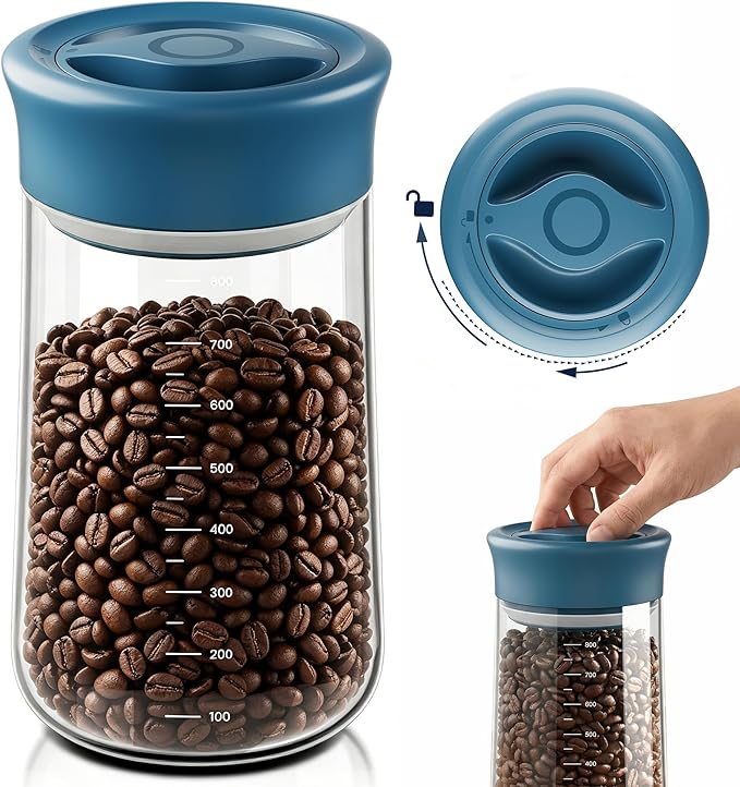 OURCABECUE Wide Mouth Mason Jar 27 oz, 2026 Upgrade 90° Rotating Lid Glass Storage Jar, Food Grade Overnight Oats & Yogurt Jar, Dry Snacks Candies jar