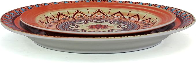 Elama's Zen Rust Mozaik 16 Piece Stoneware Dinnerware Set