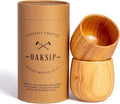 Oaksip The Original Wooden Bourbon Drinking Glass Bourbon Gifts for Men | Finished Wooden Old Fashioned Glass | Great Whiskey Gifts for Men, Dad, or Brother (2 Pack)