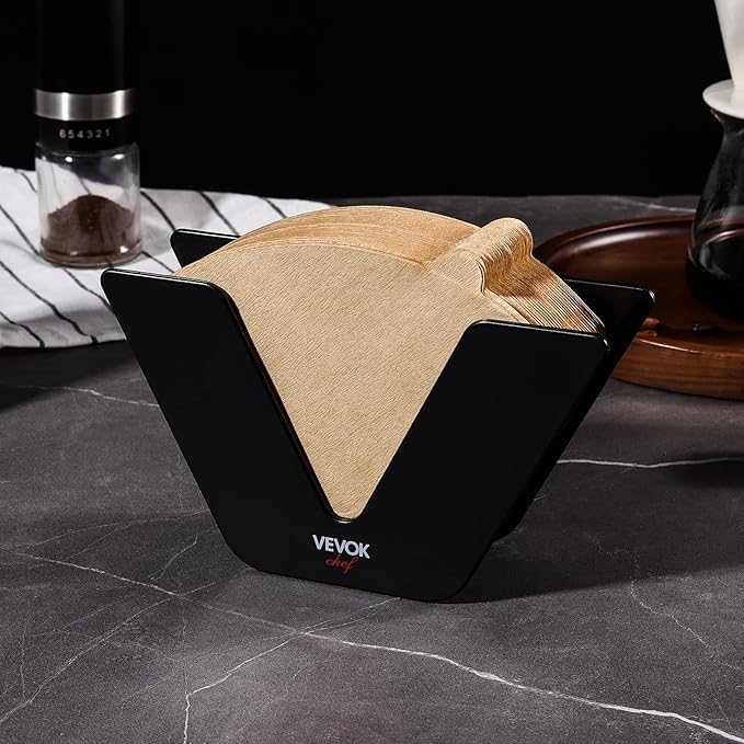 Vevok Chef O20 Manual Coffee Grinder 20 levels External Adjustment, 35g Capacity and Coffee Filter Holder for #1#2 with 100 pcs #2 Paper Filter