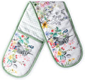 Maison d' Hermine Double Oven Mitts 100% Cotton 7"x35" Double Oven Mitt Heat Resistant BBQ Cooking Gloves with Loop Baking Grilling Gifts for Mothers Day Spring Summer (Printemps)