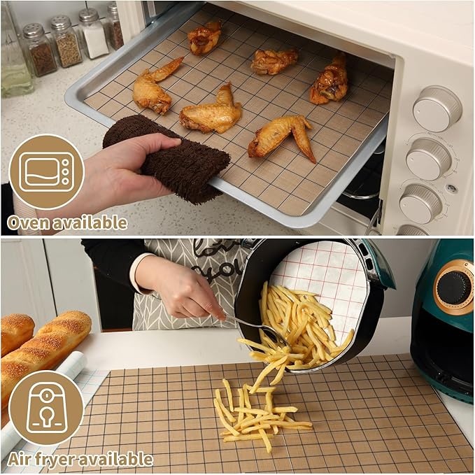 Silicone Baking Mat Roll 12IN*5FT Free Cutting, Non-Slip Pastry Mat, Non-Stick Reusable Air Fryer Liner, Oven Liners, Counter Mat, Freeze Dryer Mat, Easily Cut to Size Fit All Ovens Pans Tins Dishes