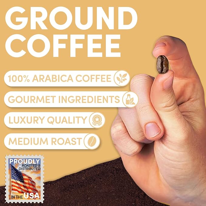 Sarasota Coffee Ground Creme Brulee | Medium Roast Gourmet Flavored Coffee Grounds | Low Acid, Mold Free, Specialty Grade Flavored Bulk Ground | 5lb (80 oz)