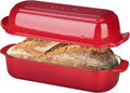 EDGING CASTING Enameled Cast Iron Loaf Pan with Lid, Bread pan, Dutch Oven Bread pan for Homemade Sourdough Bread Baking, 12.5x5.5 inch, 5qt, Red
