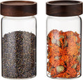 18 OZ Glass Coffee Jars with Top Screw Lid Ground Sugar Spice Herb Container Clear Glass Jar Round Food Storage Canister for Pantry Tea Coffee Bean Spice Cookies Salts (2×550ml(18oz))