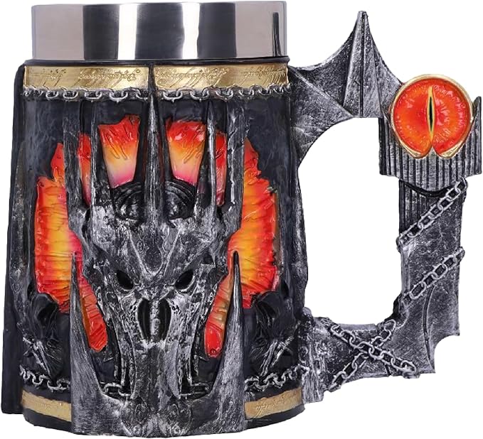 Nemesis Now Lord of the Rings Tankard, Hand-Painted Resin Mug, Officially Licensed Collectible, 15.5cm - Sauron